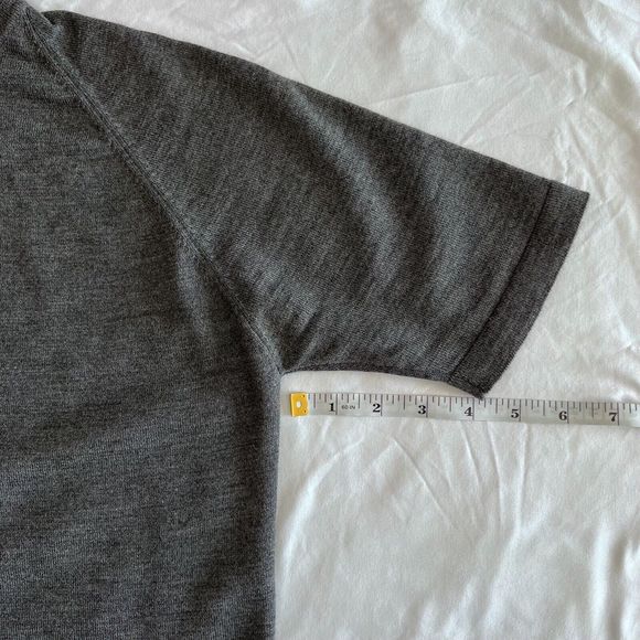 Vintage 50s 60s Cadillac 100% Virgin Wool Zippered Short Sleeve Sweater Gray M - Picture 8 of 9